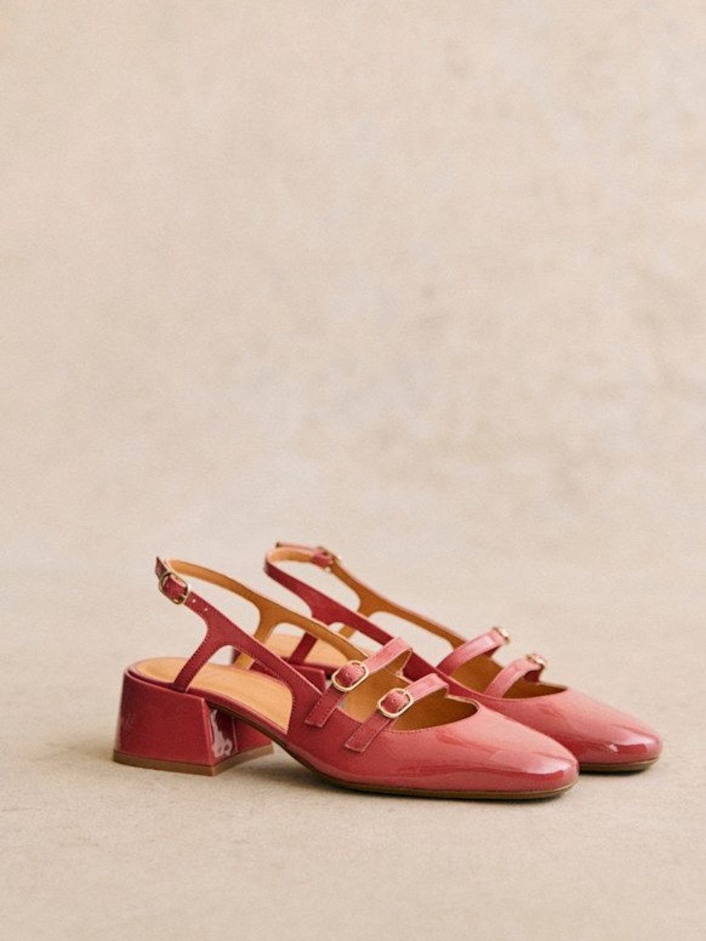 NEW Sezane Paula Babies in Patent Rosewood - US7